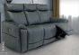 DANETTI BLUE LEATHER 3 SEATER SOFA - E/RECLINING