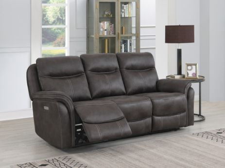 CLAREMONT GREY 3 SEATER E/RECLINING SOFA