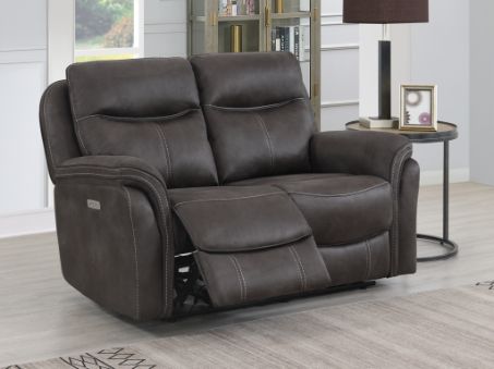 CLAREMONT GREY 2 SEATER E/RECLINING SOFA