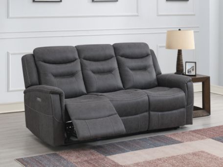 HARROGATE GREY 3 SEATER E/RECLINING SOFA