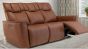 DOLFINO TAN LEATHER 3 SEATER SOFA  - E/RECLINING