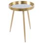 45x61 RND GOLD SIDE TABLE w/ ETCH PATTERN