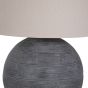 65cm GREY TABLE LAMP w/ OATMEAL SHADE