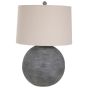 65cm GREY TABLE LAMP w/ OATMEAL SHADE