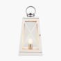 DEVON WHITE & CHROME LANTERN T/LAMP