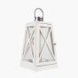 DEVON WHITE & CHROME LANTERN T/LAMP