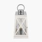 DEVON WHITE & CHROME LANTERN T/LAMP