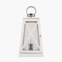 DEVON WHITE & CHROME LANTERN T/LAMP