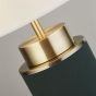 A/BRASS FLASK T/LAMP w/ GREEN & WHITE SHADE