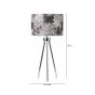 63cm CHROME TRIPOD T/LAMP BLACK & WHITE SHADE