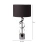 51cm BLACK METAL SWIRL T/LAMP w/ BLACK SHADE