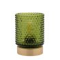 GREEN GLASS CUP w/ LED LIGHT