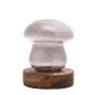 SMALL GREY GLASS LED MUSHROOM