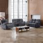 HERBERT E/RECLINING 2 SEATER SOFA - DARK GREY