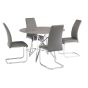 JENNIS 1.2m GREY SET - RND DINING TABLE w/ JASPER GREY / LT GREY CHAIRS