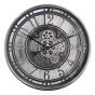 53cm SILVER COG WALL CLOCK w/ NUMBERS