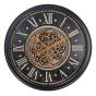 66cm VINTAGE BLACK COG WALL CLOCK