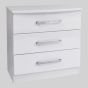 MIAMI WHITE 3 DWR WIDE CHEST - B HANDLE