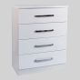 MIAMI WHITE 4 DWR WIDE CHEST - B HANDLE