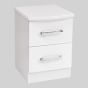 MIAMI WHITE 2 DWR BEDSIDE CHEST - B HANDLE