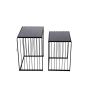 BLACK GLASS TOP NEST OF 2 TABLES