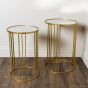 NEST OF 2 GOLD FREYA ACCENT TABLES