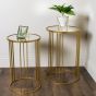 NEST OF 2 GOLD FREYA ACCENT TABLES