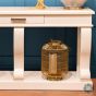 IVORY SCROLL SIDEBOARD TABLE W/DRAWER