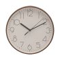 23cm RND WALL CLOCK WALNUT WOOD EFFECT