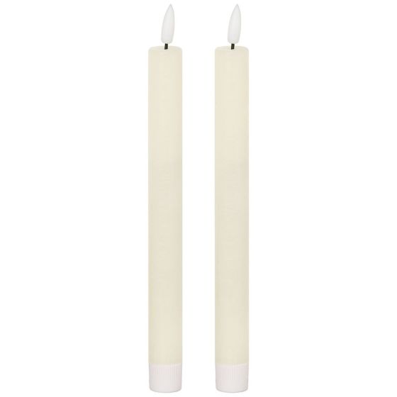 SET OF 2 LUXE IVORY LED DINNER CANDLES