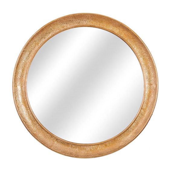 90cm HAND HAMMERED ROUND WALL MIRROR 