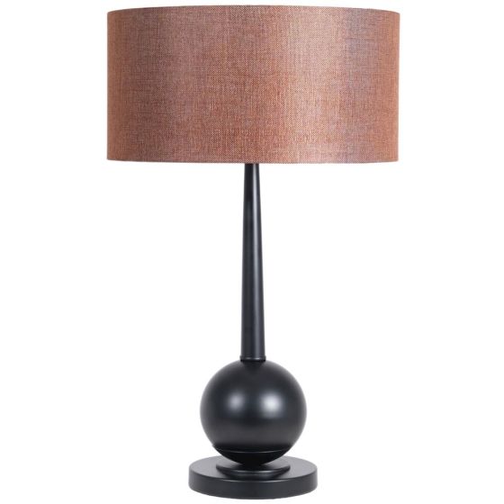 65cm LG BALL T/LAMP WITH BROWN SHADE