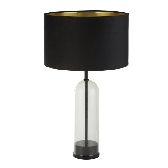 OXFORD BLK METAL T/LAMP w BLACK SHADE