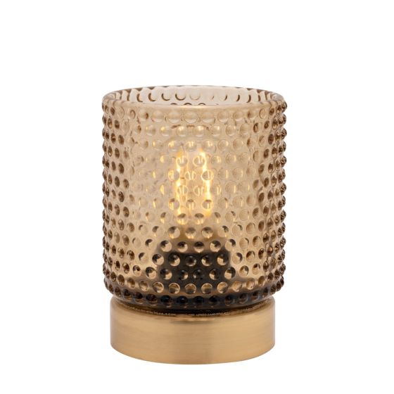 AMBER GLASS CUP w/ LED LIGHT