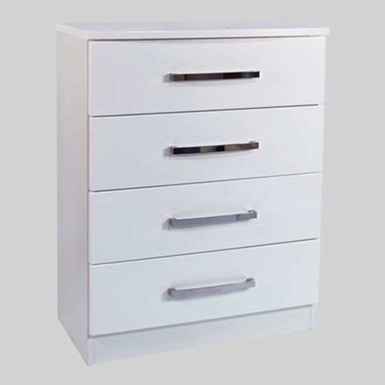 MIAMI WHITE 4 DWR WIDE CHEST - B HANDLE