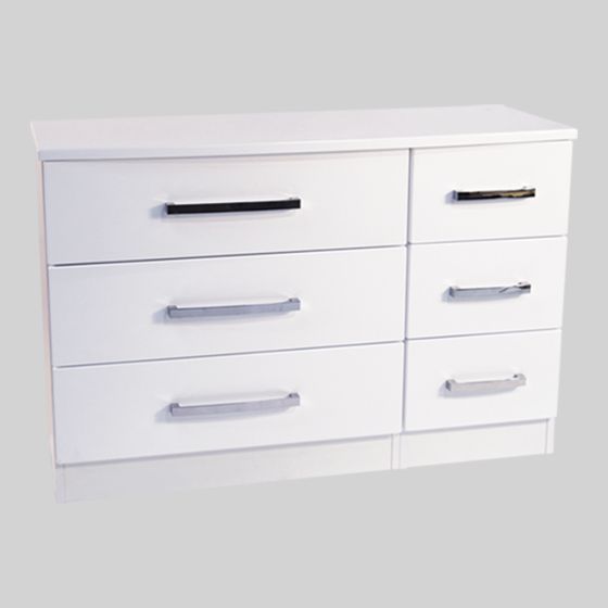 MIAMI WHITE 3&3 DWR DOUBLE CHEST - B HANDLE