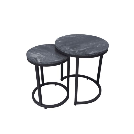 ALORA BLACK NEST OF 2 ROUND TABLES