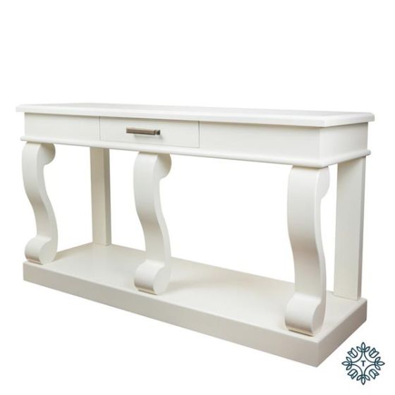 IVORY SCROLL SIDEBOARD TABLE W/DRAWER