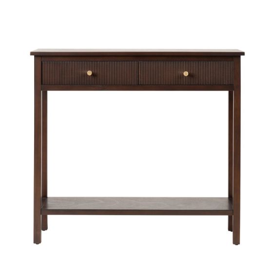 LINDON 2 DRAWER CONSOLE TABLE WALNUT BROWN