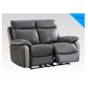 COVINGTON LEATHER E/RECLINING 2 SEATER SOFA - DARK GREY / LT GREY