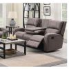 SILVERTON TAUPE 3 SEATER RECLINING SOFA w/ CONSOLE