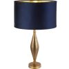 RYE A/BRASS T/LAMP w/ NAVY SHADE