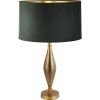 RYE A/BRASS T/LAMP w/ GREEEN SHADE