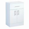 CANTERBURY 2DR 1DW HIGH GLOSS WHITE CABINET