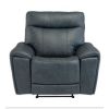 DANETTI BLUE LEATHER ARMCHAIR - E/RECLINING