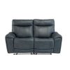 DANETTI BLUE LEATHER 2 SEATER SOFA - E/RECLINING