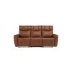 DOLFINO TAN LEATHER 3 SEATER SOFA  - E/RECLINING