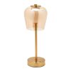 BRONZE USB LED GLASS SHADE TOUCH T/LAMP