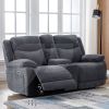 HERBERT E/RECLINING 2 SEATER w/ CONSOLE - DARK GREY