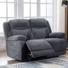 HERBERT E/RECLINING 2 SEATER SOFA - DARK GREY